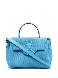 Versace 1U38V BLUE Sac à Main La Medusa En Raphia Femme