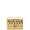 ( Nouvelle Collection ) Versace Portefeuille Matelassé à Effet Métallisé Femme