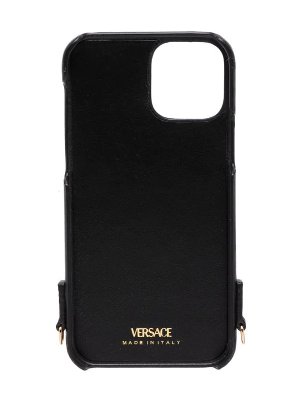 ( Nouvelle Collection ) Versace 1B00V NERO-ORO VERSACE Coque D'iPhone 12 Matelassée En Cuir Femme 2 ( Nouvelle Collection ) Versace 1B00V NERO-ORO VERSACE Coque D'iPhone 12 Matelassée En Cuir Femme – Image 2
