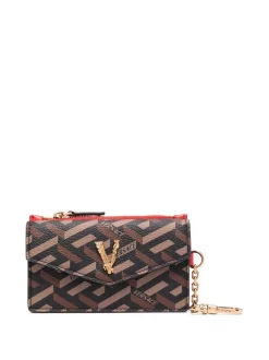 Versace Portefeuille à Imprimé Géométrique 5B35V Black+caramel+azalia+versacegold