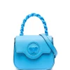 Versace Sac à Main Medusa Head En Cuir 1U38V BLUE + BLUE + VERSACE GLOD
