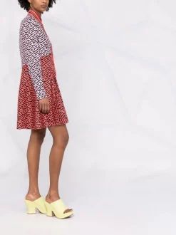 ( Nouvelle Collection ) Versace Robe-chemise La Greca En Soie 5P210 CANDY + BLACK -Pas Cher Versace Boutique 17333767 37892067 600