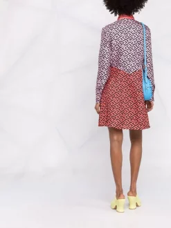 ( Nouvelle Collection ) Versace Robe-chemise La Greca En Soie 5P210 CANDY + BLACK -Pas Cher Versace Boutique 17333767 37893147 600