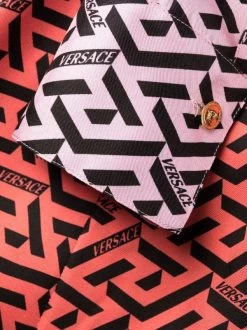 ( Nouvelle Collection ) Versace Robe-chemise La Greca En Soie 5P210 CANDY + BLACK -Pas Cher Versace Boutique 17333767 37893153 600