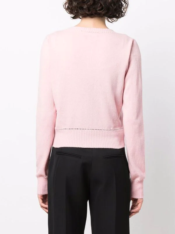 ( Nouvelle Collection ) Versace 1PB90 PINK Cardigan Boutonné à Col V Femme 4 ( Nouvelle Collection ) Versace 1PB90 PINK Cardigan Boutonné à Col V Femme – Image 4