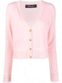 ( Nouvelle Collection ) Versace 1PB90 PINK Cardigan Boutonné à Col V Femme