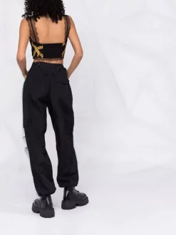 ( Nouvelle Collection ) Versace Brassière En Soie à Imprimé Graphique 5B000 BLACK GOLD -Pas Cher Versace Boutique 17333769 36986813 600