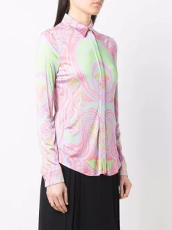 ( Nouvelle Collection ) Versace Chemise à Logo Medusa Imprimé Femme -Pas Cher Versace Boutique 17333771 37027196 600