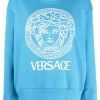 ( Nouvelle Collection ) Versace 1V440 SKY Sweat En Coton à Logo Imprimé Femme