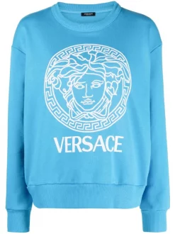 ( Nouvelle Collection ) Versace 1V440 SKY Sweat En Coton à Logo Imprimé Femme