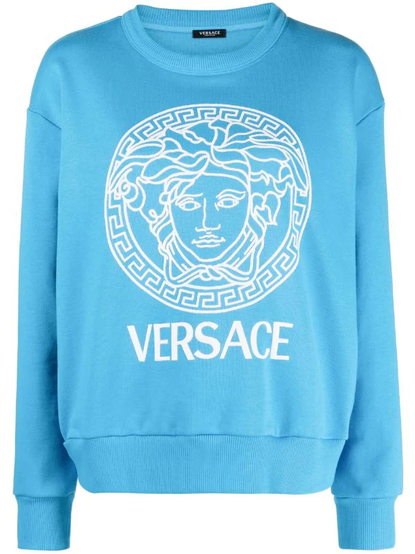 ( Nouvelle Collection ) Versace 1V440 SKY Sweat En Coton à Logo Imprimé Femme 1 ( Nouvelle Collection ) Versace 1V440 SKY Sweat En Coton à Logo Imprimé Femme
