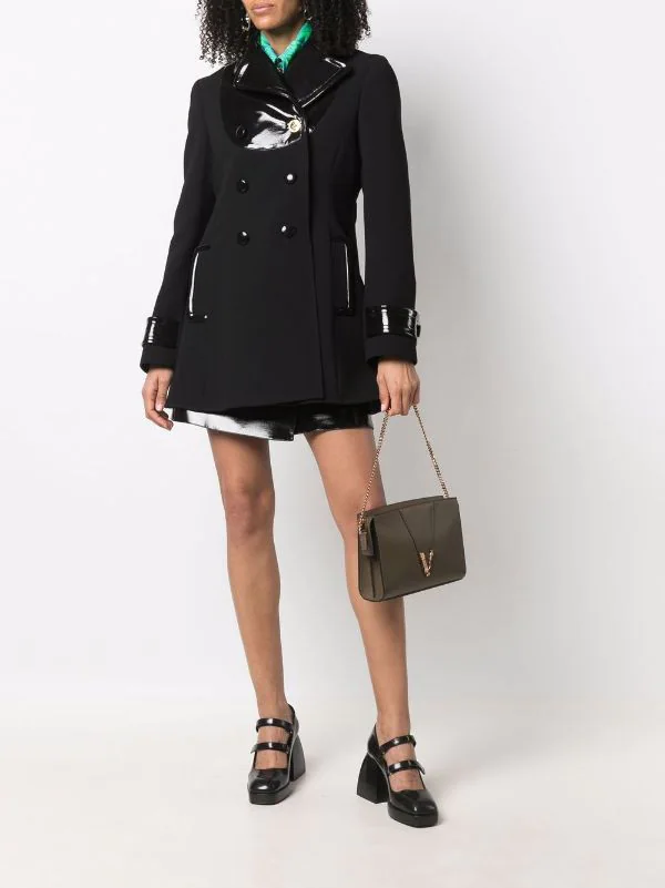 ( Nouvelle Collection ) Versace 1B000 BLACK Manteau Medusa En Laine Femme 2 ( Nouvelle Collection ) Versace 1B000 BLACK Manteau Medusa En Laine Femme – Image 2