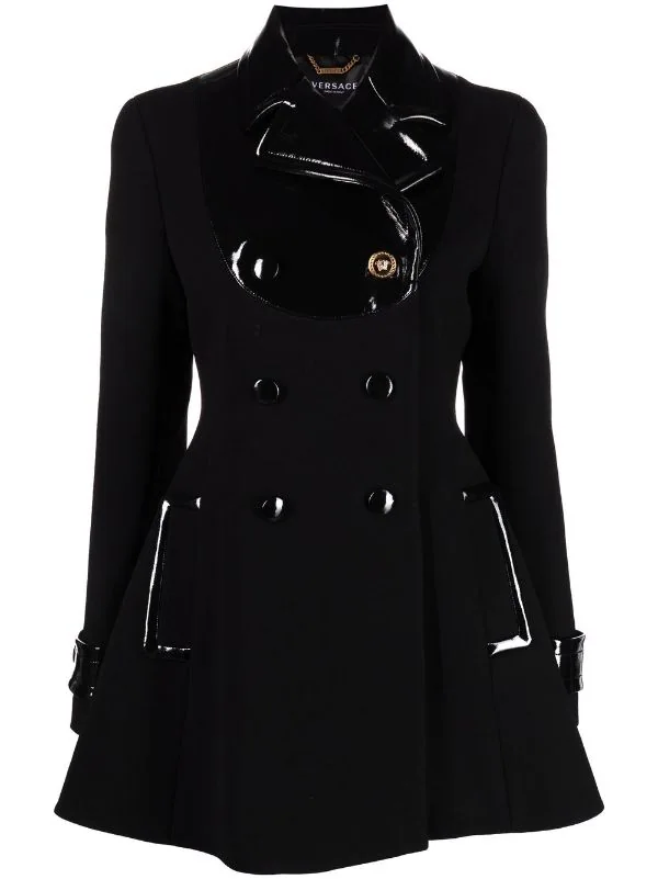 ( Nouvelle Collection ) Versace 1B000 BLACK Manteau Medusa En Laine Femme 1 ( Nouvelle Collection ) Versace 1B000 BLACK Manteau Medusa En Laine Femme