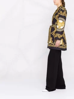 ( Nouvelle Collection ) Versace 5B090 BLACK GOLD Manteau Réversible à Imprimé La Coupe Des Dieux Barocco Femme -Pas Cher Versace Boutique 17333789 38692598 600