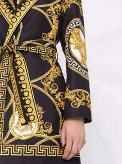 ( Nouvelle Collection ) Versace 5B090 BLACK GOLD Manteau Réversible à Imprimé La Coupe Des Dieux Barocco Femme -Pas Cher Versace Boutique 17333789 38692607 600