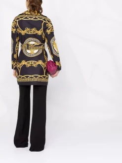 ( Nouvelle Collection ) Versace 5B090 BLACK GOLD Manteau Réversible à Imprimé La Coupe Des Dieux Barocco Femme -Pas Cher Versace Boutique 17333789 38693218 600