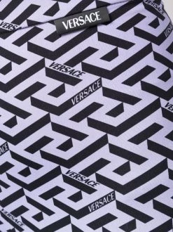 ( Nouvelle Collection ) Versace 5L160 ORCHID + BLACK Legging à Motif Monogrammé Femme -Pas Cher Versace Boutique 17333791 37712891 600