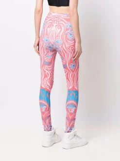 ( Nouvelle Collection ) Versace Legging Imprimé à Taille Haute 5P230 CANDY + CORAL -Pas Cher Versace Boutique 17333794 37168878 600