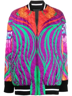 ( Nouvelle Collection ) Versace Veste Medusa Music à Design Réversible 5R010 ORANGE MULTICOLOR