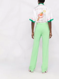 ( Nouvelle Collection ) Versace Pantalon De Tailleur à Taille Mi-haute 1G670 FLUOGREEN -Pas Cher Versace Boutique 17333800 37889735 600