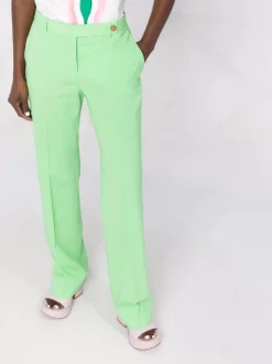 ( Nouvelle Collection ) Versace Pantalon De Tailleur à Taille Mi-haute 1G670 FLUOGREEN -Pas Cher Versace Boutique 17333800 37892130 600