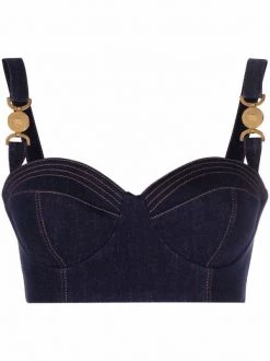 ( Nouvelle Collection ) Versace Brassière Medusa Head En Jean 2D400 NAVY BLACK