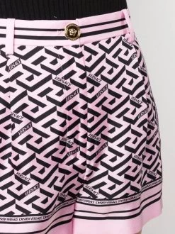 ( Nouvelle Collection ) Versace 5P210 CANDY+BLACK Short En Soie à Imprimé Greca Femme -Pas Cher Versace Boutique 17333806 38091858 600