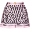 ( Nouvelle Collection ) Versace 5P210 CANDY+BLACK Short En Soie à Imprimé Greca Femme