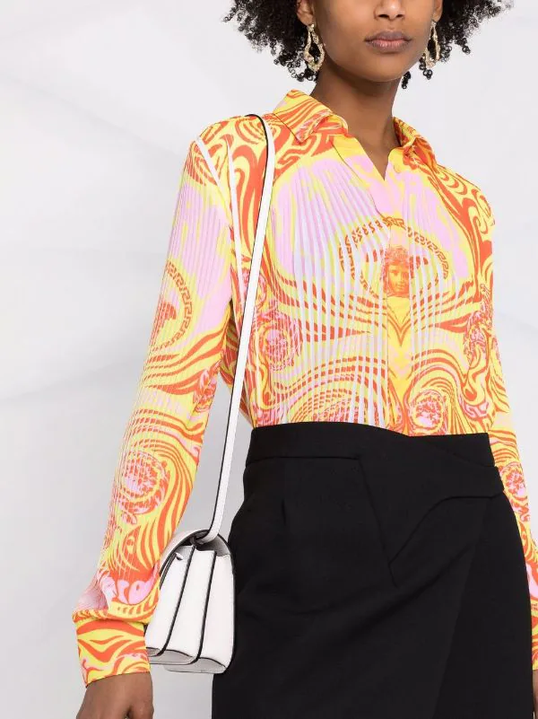 ( Nouvelle Collection ) Versace Chemise Medusa Music à Logo Imprimé 5Y100 PINEAPPLE+NEON ORANGE 5 ( Nouvelle Collection ) Versace Chemise Medusa Music à Logo Imprimé 5Y100 PINEAPPLE+NEON ORANGE – Image 5