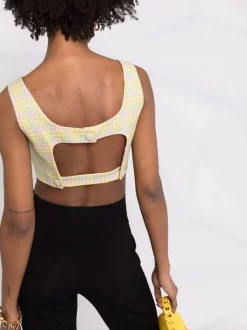 ( Nouvelle Collection ) Versace Haut Medusa à Motif Pied-de-poule Femme -Pas Cher Versace Boutique 17333810 38202296 600