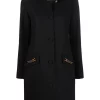 ( Nouvelle Collection ) Versace 1B000 BLACK Manteau Medusa à Simple Boutonnage Femme