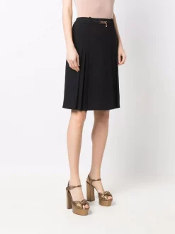 ( Nouvelle Collection ) Versace Jupe Plissée à Plaque Medusa 1B000 BLACK -Pas Cher Versace Boutique 17333814 37047365 600