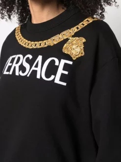 ( Nouvelle Collection ) Versace Sweat En Coton à Logo Imprimé 1B000 BLACK -Pas Cher Versace Boutique 17333815 37713991 600