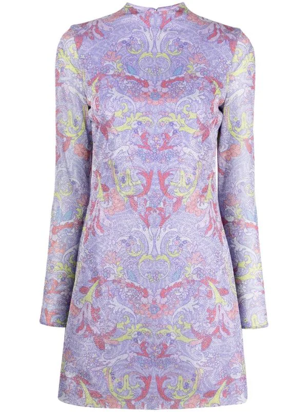 ( Nouvelle Collection ) Versace Robe Baroccofest Courte 5L180 ORCHD+MLTICLR 1 ( Nouvelle Collection ) Versace Robe Baroccofest Courte 5L180 ORCHD+MLTICLR