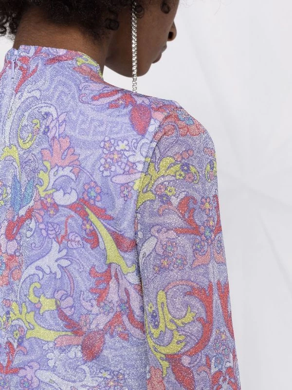 ( Nouvelle Collection ) Versace Robe Baroccofest Courte 5L180 ORCHD+MLTICLR 3 ( Nouvelle Collection ) Versace Robe Baroccofest Courte 5L180 ORCHD+MLTICLR – Image 3