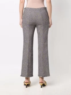 ( Nouvelle Collection ) Versace Pantalon évasé à Motif Pied-de-poule Femme -Pas Cher Versace Boutique 17333823 38093785 600