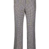 ( Nouvelle Collection ) Versace Pantalon évasé à Motif Pied-de-poule Femme