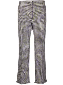 ( Nouvelle Collection ) Versace Pantalon évasé à Motif Pied-de-poule Femme
