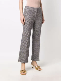 ( Nouvelle Collection ) Versace Pantalon évasé à Motif Pied-de-poule Femme -Pas Cher Versace Boutique 17333823 38094796 600