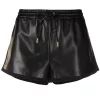 ( Nouvelle Collection ) Versace 1B000 BLACK Short Court En Cuir Femme