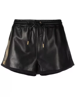 ( Nouvelle Collection ) Versace 1B000 BLACK Short Court En Cuir Femme