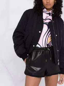 ( Nouvelle Collection ) Versace 1B000 BLACK Short Court En Cuir Femme -Pas Cher Versace Boutique 17333824 37048072 600