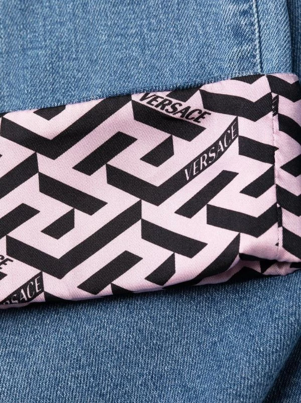 ( Nouvelle Collection ) Versace Jean à Empiècements Contrastants 2D100 BLUE MULTICOLOR 6 ( Nouvelle Collection ) Versace Jean à Empiècements Contrastants 2D100 BLUE MULTICOLOR – Image 6