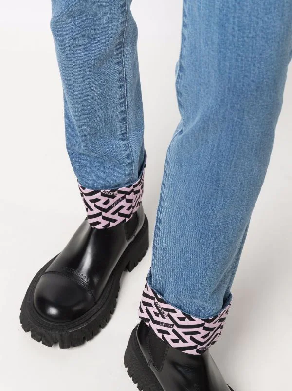 ( Nouvelle Collection ) Versace Jean à Empiècements Contrastants 2D100 BLUE MULTICOLOR 5 ( Nouvelle Collection ) Versace Jean à Empiècements Contrastants 2D100 BLUE MULTICOLOR – Image 5