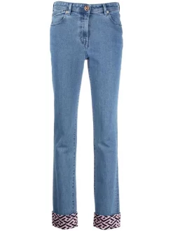 ( Nouvelle Collection ) Versace Jean à Empiècements Contrastants 2D100 BLUE MULTICOLOR