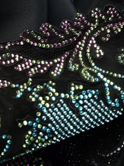 ( Nouvelle Collection ) Versace Robe Longue à Ornements En Cristal 1B000 BLACK -Pas Cher Versace Boutique 17333830 38227986 600