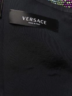 ( Nouvelle Collection ) Versace Robe Longue à Ornements En Cristal 1B000 BLACK -Pas Cher Versace Boutique 17333830 38229017 600
