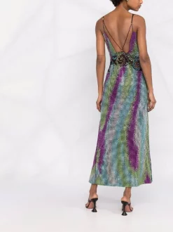 ( Nouvelle Collection ) Versace Robe Longue à Ornements En Cristal 1B000 BLACK -Pas Cher Versace Boutique 17333830 38229031 600