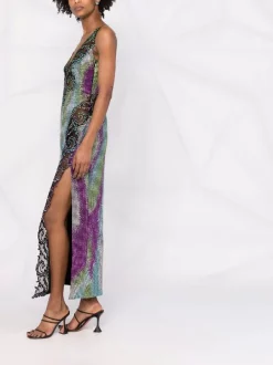 ( Nouvelle Collection ) Versace Robe Longue à Ornements En Cristal 1B000 BLACK -Pas Cher Versace Boutique 17333830 38229033 600