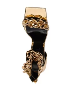 Versace 1X00V ORO ORO VERSACE Sandales Medusa à Détail De Chaîne Femme -Pas Cher Versace Boutique 17333845 36942548 600